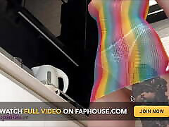 Music Festival Rave Girl in See Through Super Sexy Fishnets Body Suit Takes off Her Panties to Flash