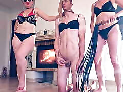 our bra while humiliating the pantyhose sniffer loser - Destroying clothes fetish