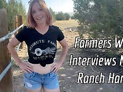 femme dagriculteurs interviewe une nouvelle main de ranch - jane cane & amp; & 039; channing & 039; de tantaly
