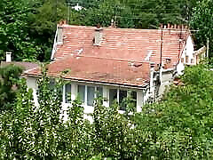 French redhead whore fucked on the rooftop