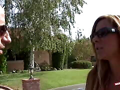Superb MILF Demi Delia uses her mouth and naid and sir to make a guy cum