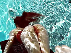 Flirty tight perfect babe swimming gymnastics