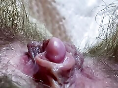 Extreme Closeup Weird Huge Clit Orgasm pov hairy pussy