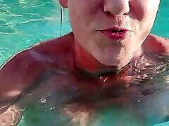 Swimming naked in the pool, couldn&039;t finish! Dropped my phone in the water!