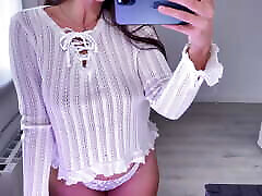 Trying on tops with transparencies