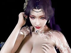 3d sexy striptizerka z idealnym otrzymał przejebane w a ogromny dildo