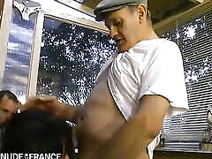 Papy joins a young amateur couple to fuck