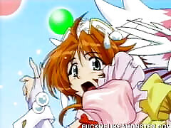 Hentai teen drenched in cumshots in fantasy