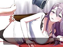 Hentai Uncensored Stepsister in Pajamas Wet Her Tight Pussy While Waiting for Me From College