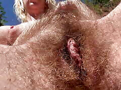 All natural hairy pussy amateur girl outdoor pussy show