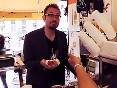 Influencer having a 3-hole fuck in a currywurst stall