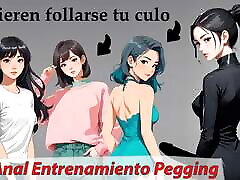 JOI Anal, pegging training with girls. ASMR Roleplay in Spanish.