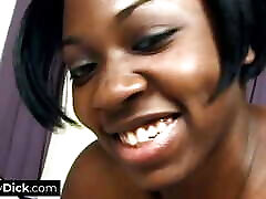 He is having his small dick sucked by a big tits ebony queen