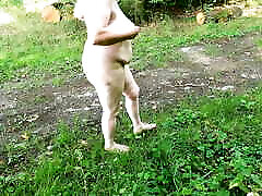 Naked hiking through the woods and getting slapped