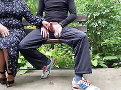 Curvy mother-in-law made me cum in a condom on the street