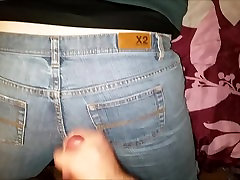 Cumshot on Express jeans