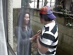 Japanese housewife seduces handyman by answering the door naked