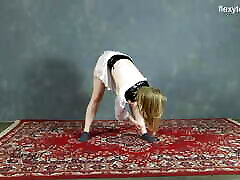 Big tits Sofya Belaya spreading hot legs on the floor