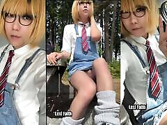 Cute asian femboy Lexi Faith outdoor nudity