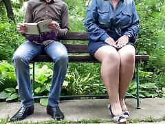 Gorgeous MILF with a gorgeous ass peeing next to me in the park