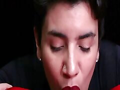 Cum on Red Opera Gloves