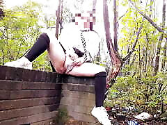 Skool girl skips class to play in the woods