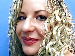 Busty German MILF plays with a dildo before making a guy cum
