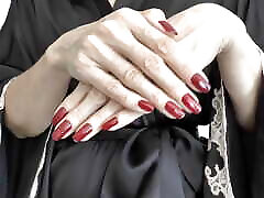 JOI and CEI Clip Red Fingernails Hand Fetish Silk Kimono