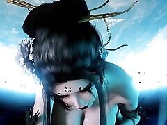 3D Horny Slut Asian Cosplay Model Naked Her Huge Naturals