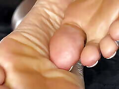 Mommy&039;s Wrinkly Soles on Bed While Laying Naked