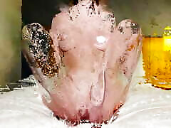 Morning Wake Up - Pregnant Nude Yoga Session - Grey Desire