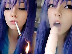 Adorable Anime Egirl Smoking and Teasing your cock ask me for full vid