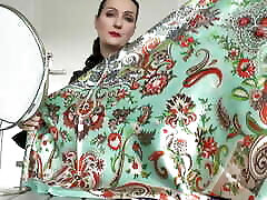 New Satin Headscarves Fitting and You&039;re on Jerk-off Duty in the Headscarf!