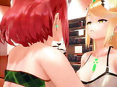 Pyra and Mythra Shine Some Rims Sparkingly Clean with Their Tongues