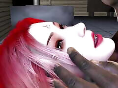 3D Red Head Slut Cheating with Big Black Cock in the Poor