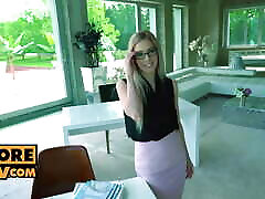 Hot blonde cock whore Nesty pleasures you in POV