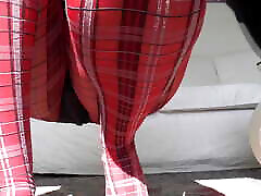 Red Tartan Tights and Extreme Heels Legs Show