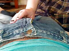 Slow Motion Cum and Piss Play Golden Shower Panty Wetting