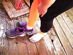 Titslapping and Pussylapping near the cabin in the woods
