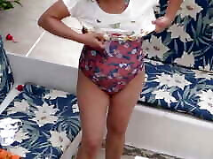 On the beach, I shave my hairy anal amatuer hispanic while my friend&039;s stepson records me and masturbates