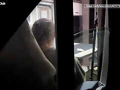 He films me outside my camper van in the evening...