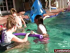 A xxx saxe lund in son party with four hot girls and one lucky winner guy