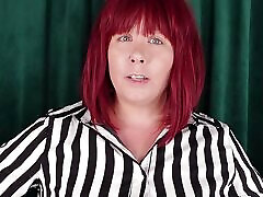 Redhead Teacher Gives You a pvc pant bondage and Quick JOI Before Cutting It off