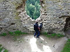 DRONE PORN This slut fucks a stranger outside and a drone surprises them