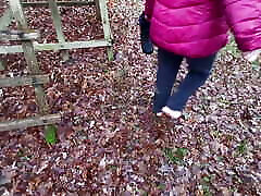 Titslaping in the woods