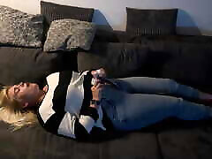 Masturbation multiple orgasms on the sofa I twice intense orgasms satisfyer fingers