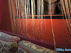Husband makes wife spread out in amateur orgy at prive