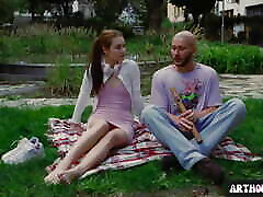 Matty Mila Perez Gets Picked up in the Park for Oily Footjob & Blowjob in the Pose