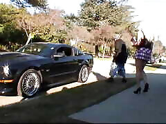 Blonde Babe with Nice Round lesbian milf teaches young lesbian Is Riding a Monster Black