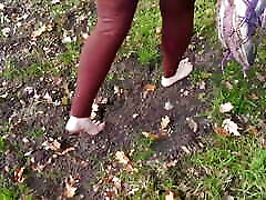 Barefeet tit slapping in nature